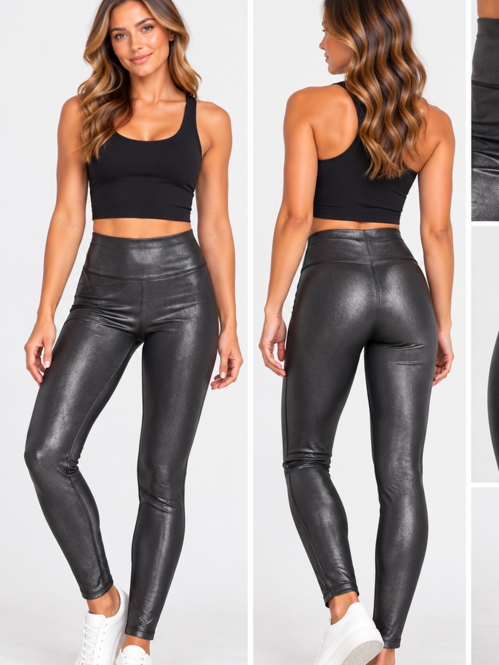 SPANX Black Faux Leather High-Rise Leggings